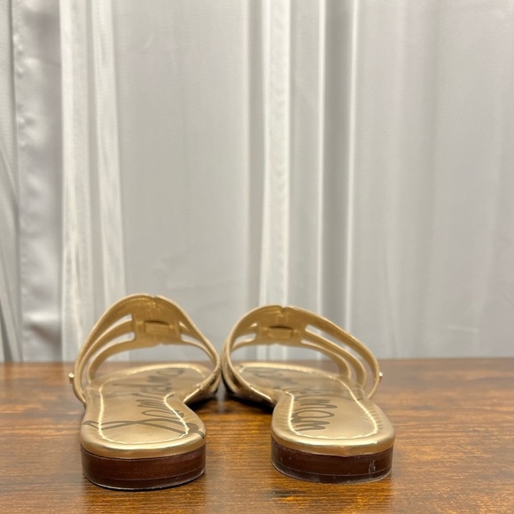 Sam Edelman Gold Bay Sandals Slides Stacked Mini Heel Women’s Sz 7.5 - Picture 4 of 11